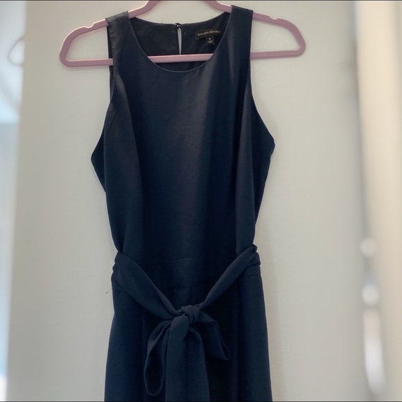 Banana Republic Navy Jumpsuit With Tie 